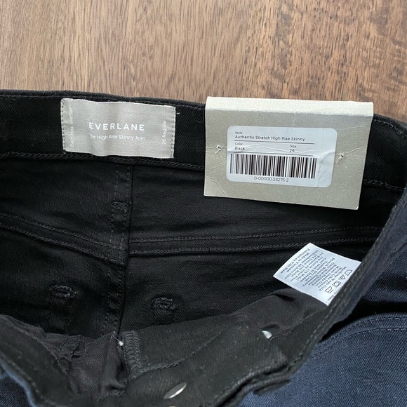 Everlane NWT The Authentic Stretch High-Rise Skinny in Black - Picture 7 of 8